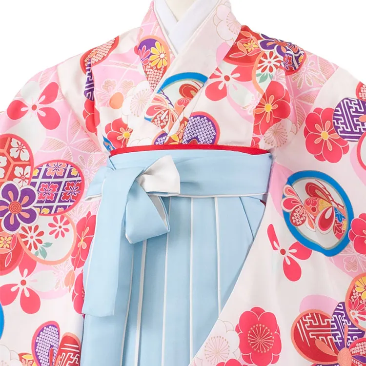 女児袴レンタル（6～7歳女の子） オフホワイト ねじり梅 A161