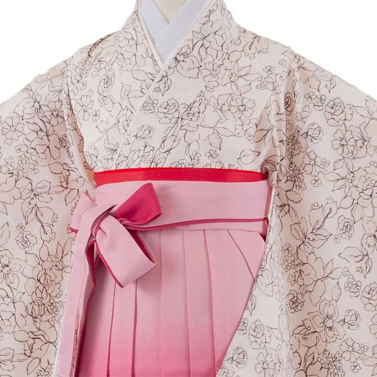 女児袴レンタル（6～7歳女の子） アイボリー グラデーション袴 A167