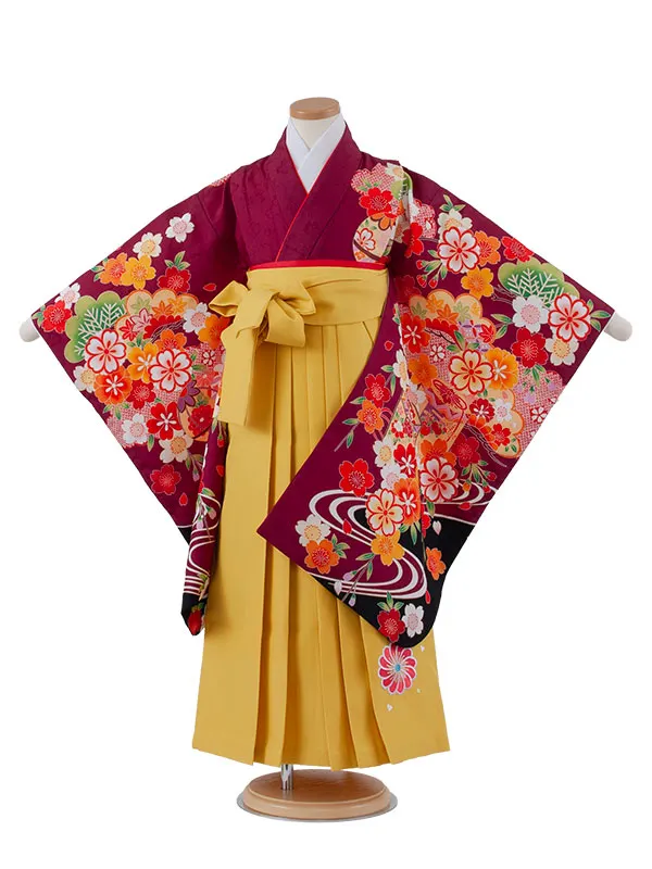 女児袴レンタル（6～7歳女の子） 紫地 桜 A174