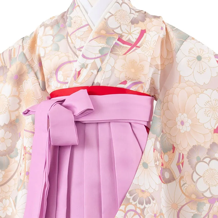 女児袴レンタル（6～7歳女の子） ベージュ 桜 A189