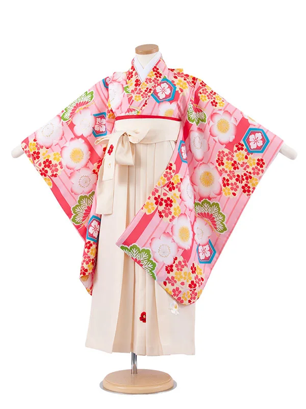 女児袴レンタル（6～7歳女の子） ピンク 桜 A191