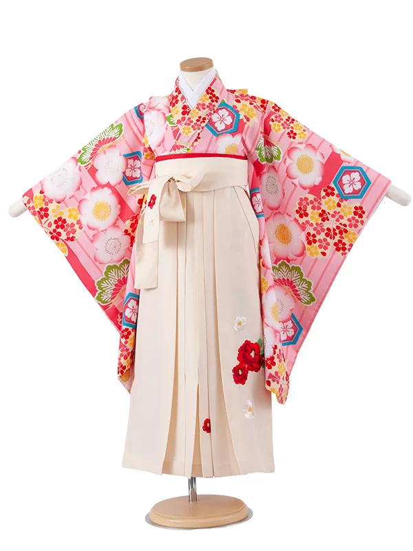 女児袴レンタル（6～7歳女の子） ピンク 桜 A191
