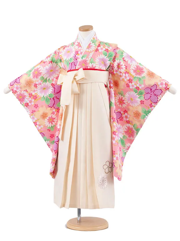 女児袴レンタル（6～7歳女の子） ピンク 桜 A192