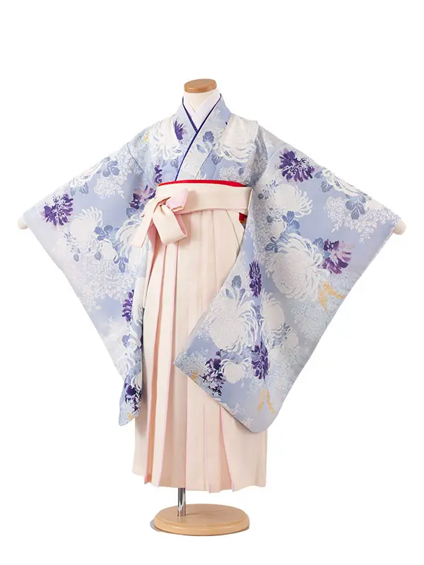 女児袴レンタル（7歳女の子） 藤色 菊 A196
