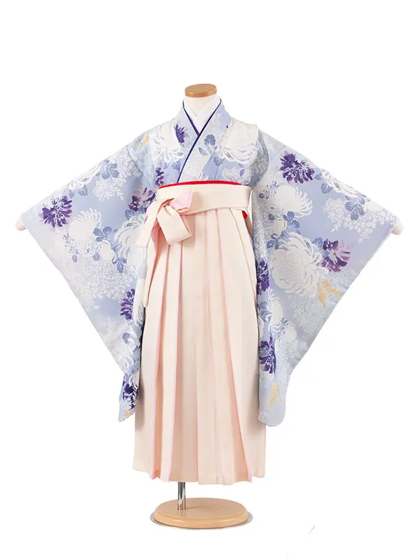 女児袴レンタル（7歳女の子） 藤色 菊 A196