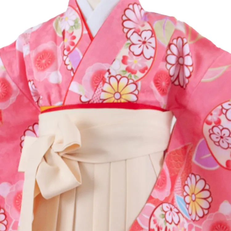 女児袴レンタル（7歳女の子） ピンク 梅 A200