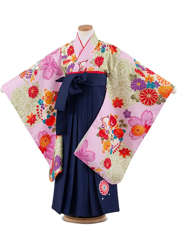 女児袴レンタル（7歳女の子） ライラック 菊 A201