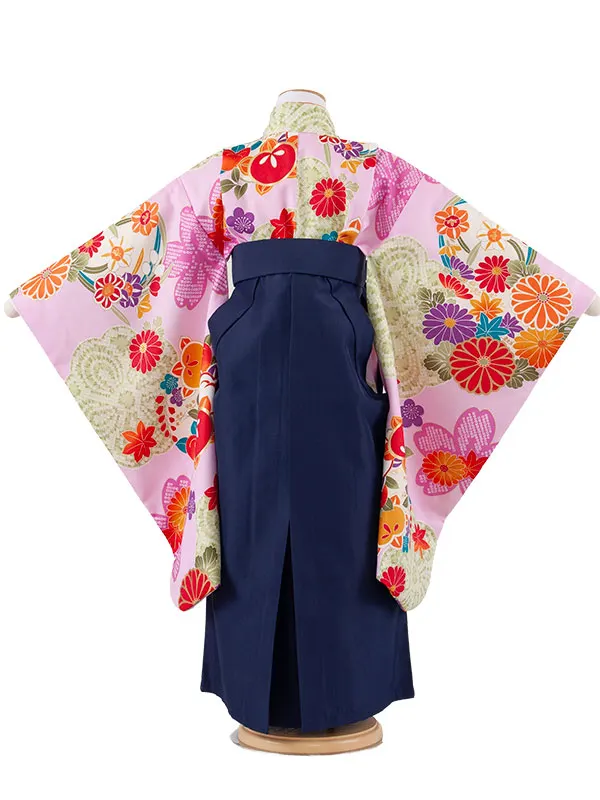 女児袴レンタル（7歳女の子） ライラック 菊 A201