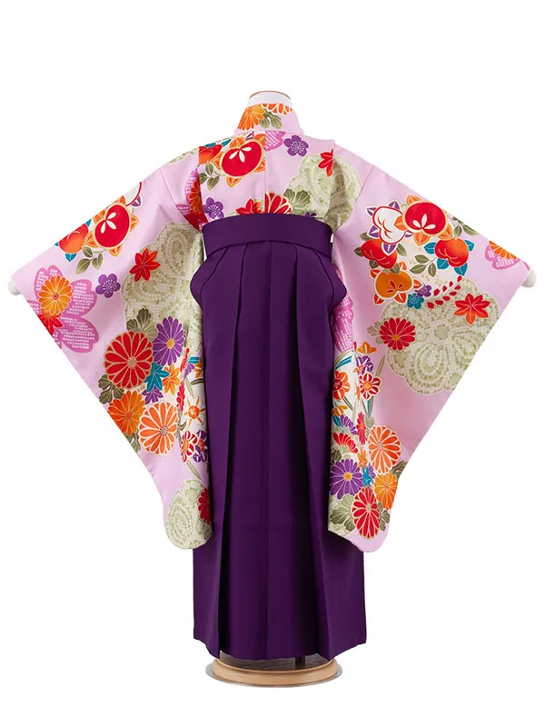 女児袴レンタル（7歳女の子） ライラック 菊 A213