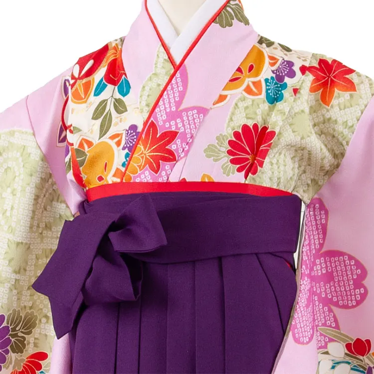 女児袴レンタル（7歳女の子） ライラック 菊 A213