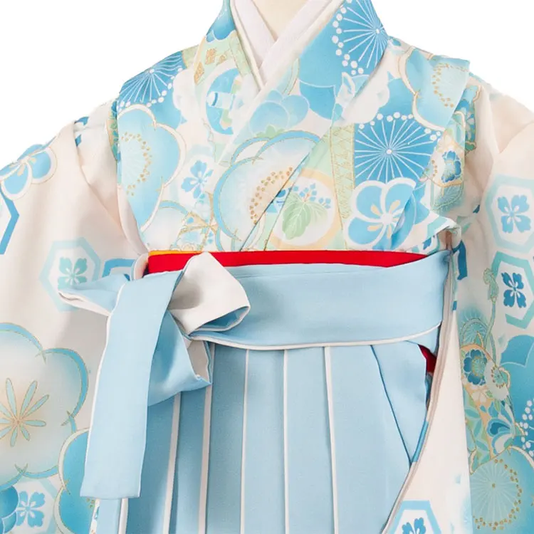 女児袴レンタル（6～7歳女の子） アイボリー 梅 A219