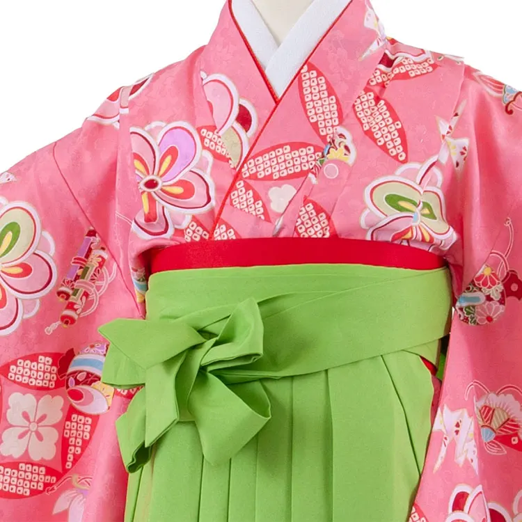 女児袴レンタル（7歳女の子） ピンク ねじり梅 A230