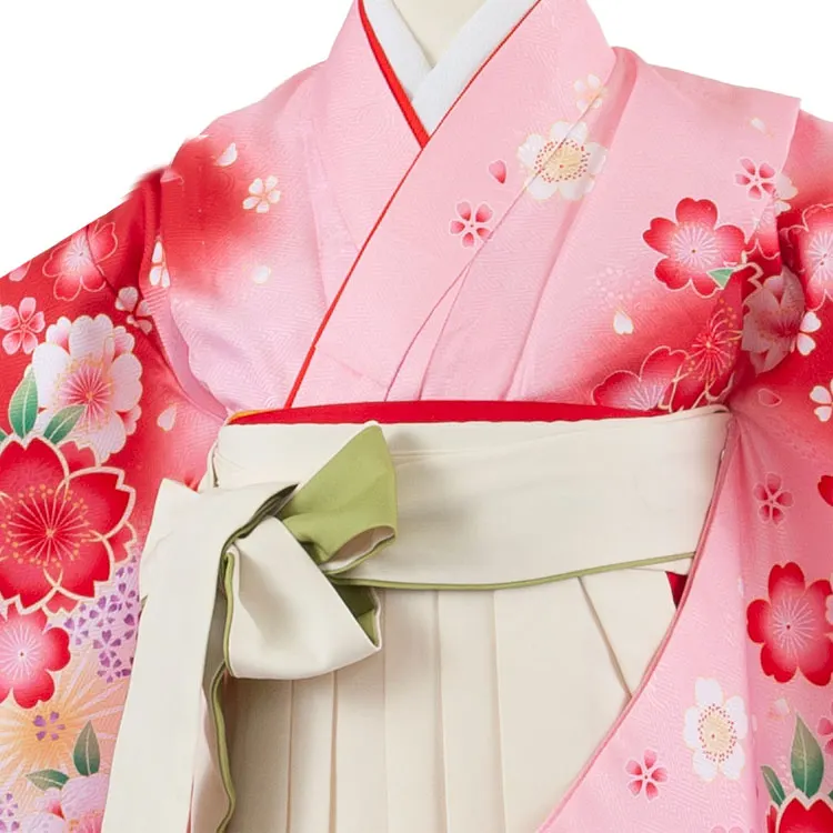 女児袴レンタル（7歳女の子） ピンク 桜 A239