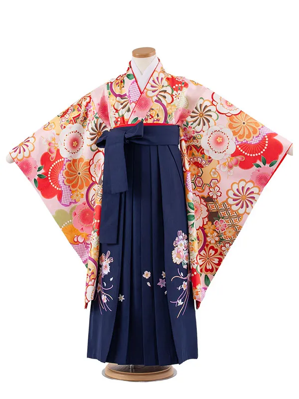 女児袴レンタル（7歳女の子） ピンク 梅 桜 A269