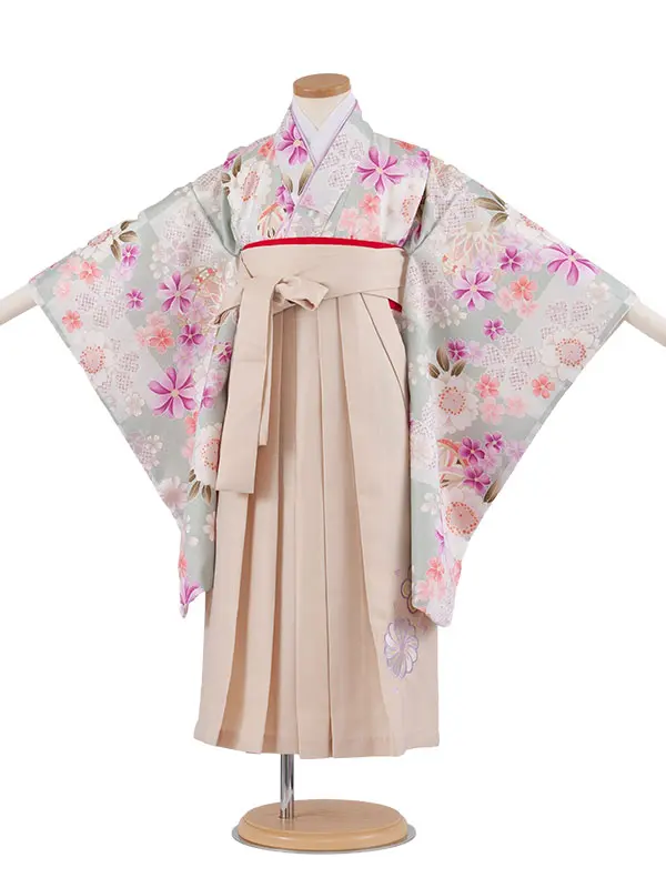 女児袴レンタル（5歳女の子） くすみミント 桜鞠 A284