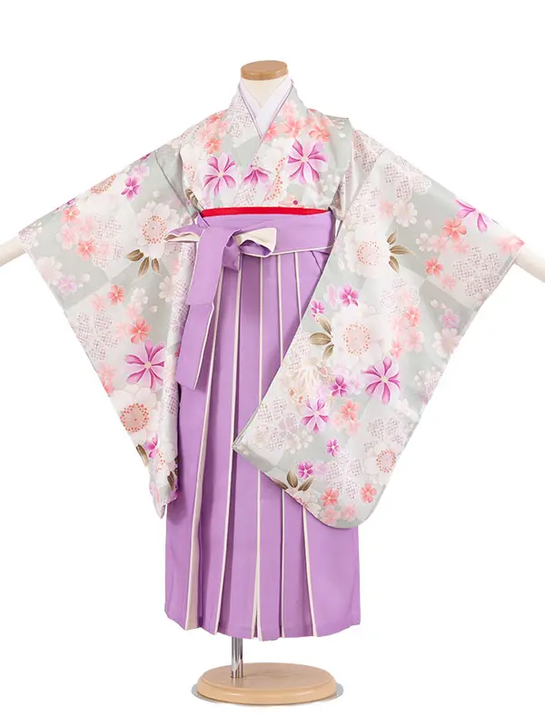 女児袴レンタル（5歳女の子） くすみミント 桜鞠 A285