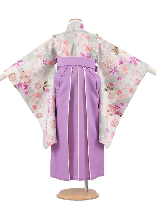 女児袴レンタル（5歳女の子） くすみミント 桜鞠 A285