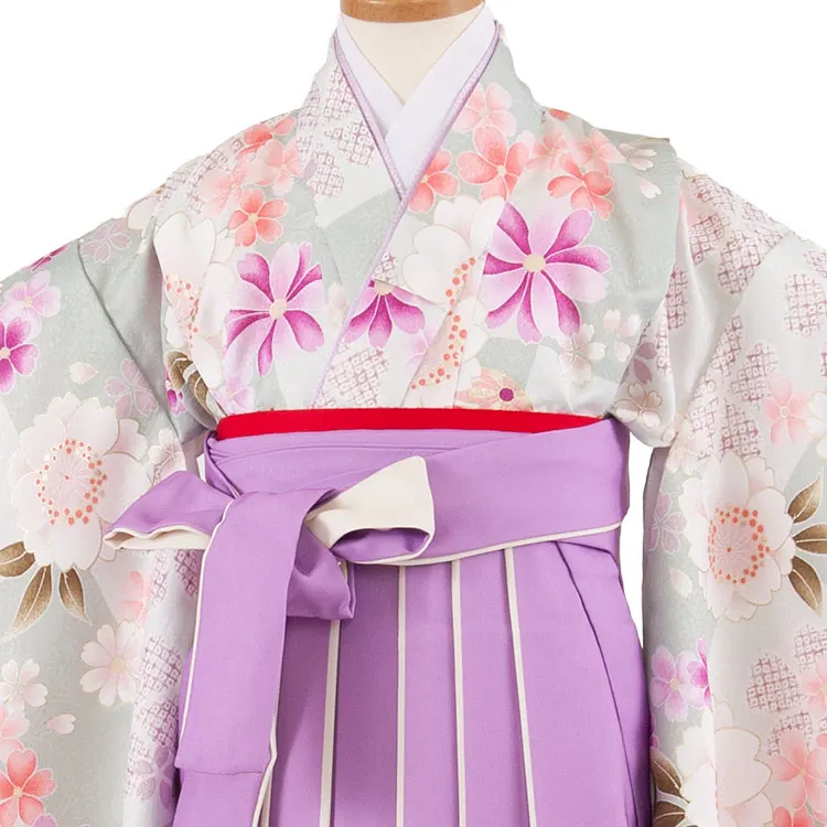 女児袴レンタル（5歳女の子） くすみミント 桜鞠 A285