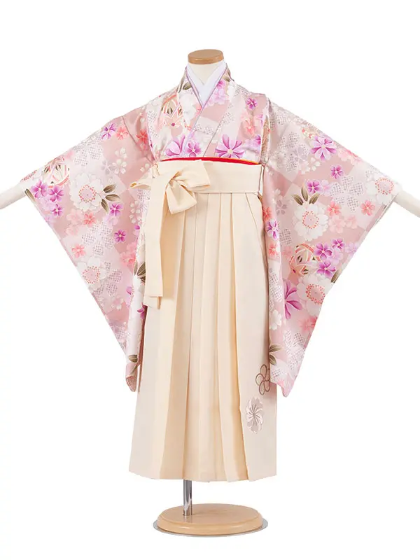 女児袴レンタル（5歳女の子） くすみピンク 桜鞠 A288
