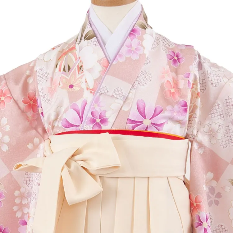 女児袴レンタル（5歳女の子） くすみピンク 桜鞠 A288