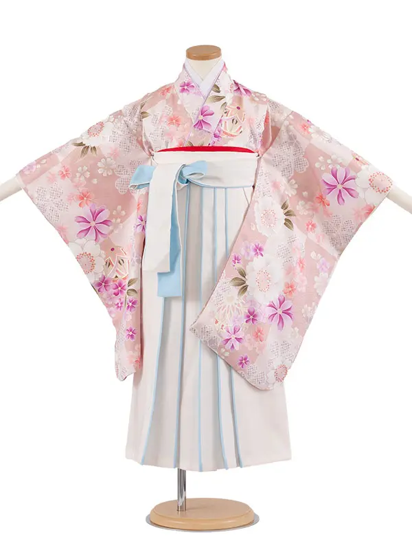 女児袴レンタル（5歳女の子） くすみピンク 桜鞠 A291