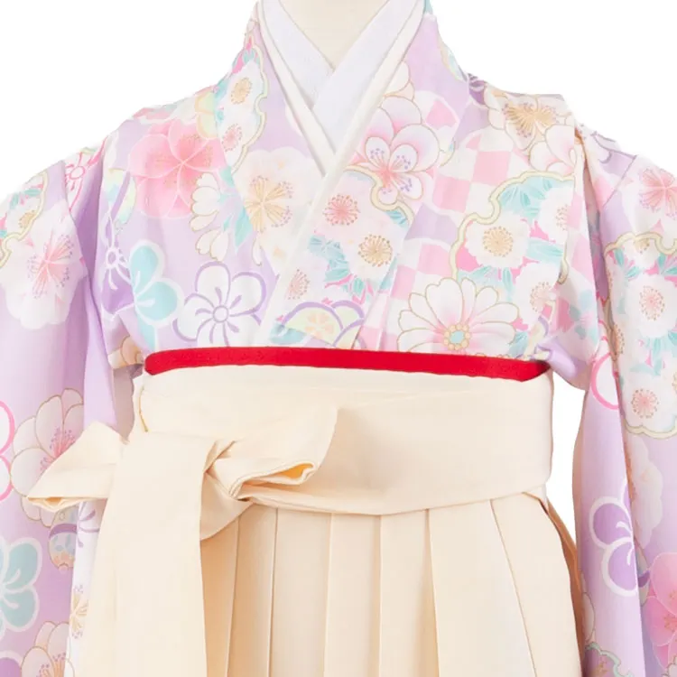 女児袴レンタル（5歳女の子） ラベンダー ねじり梅 A300