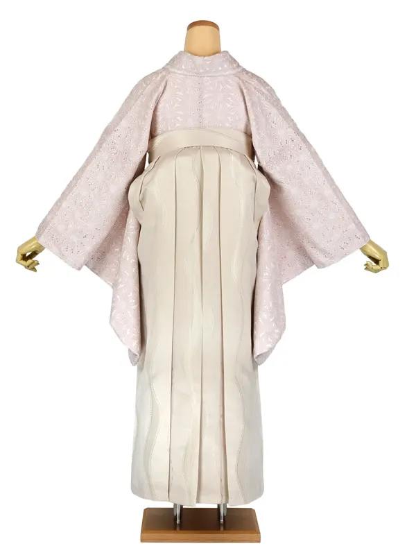 卒業袴レンタル 039 くすみﾋﾟﾝｸ総ﾚｰｽ ﾍﾞｰｼﾞｭｼﾞｬｶﾞｰﾄﾞ袴