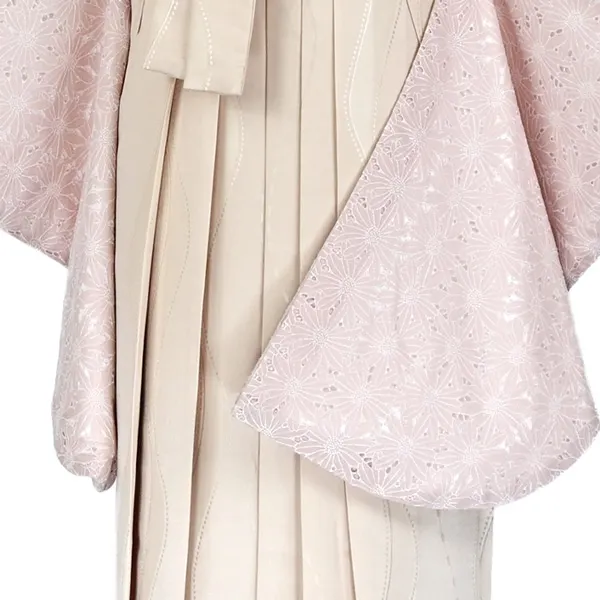 卒業袴レンタル 039 くすみﾋﾟﾝｸ総ﾚｰｽ ﾍﾞｰｼﾞｭｼﾞｬｶﾞｰﾄﾞ袴