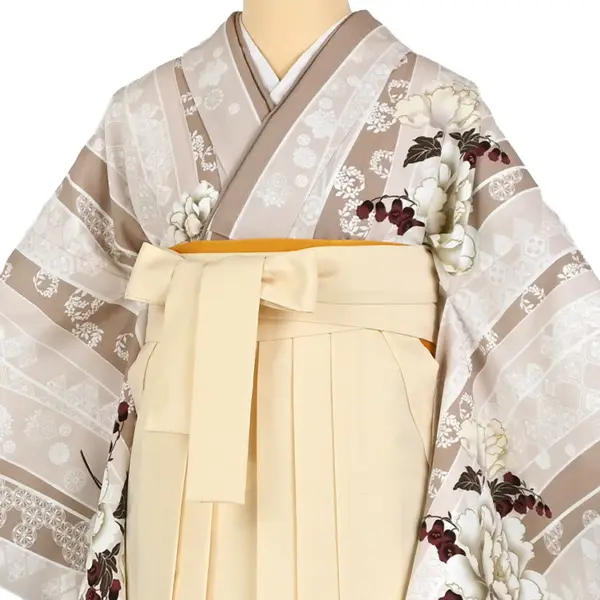 卒業袴レンタル 044 ﾋﾟﾝｸﾍﾞｰｼﾞｭ 芍薬 ｱｲﾎﾞﾘｰ袴