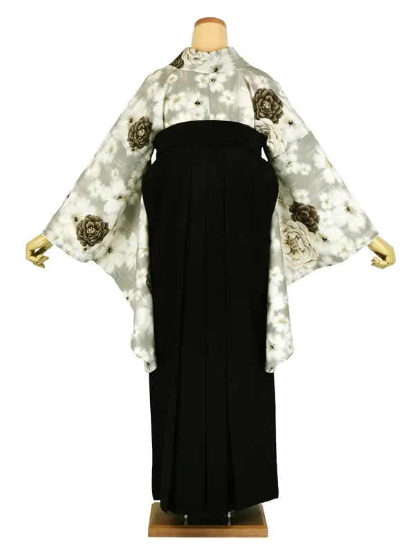 卒業袴レンタル 046 ｸﾞﾚｰｼﾞｭ 芍薬 黒袴