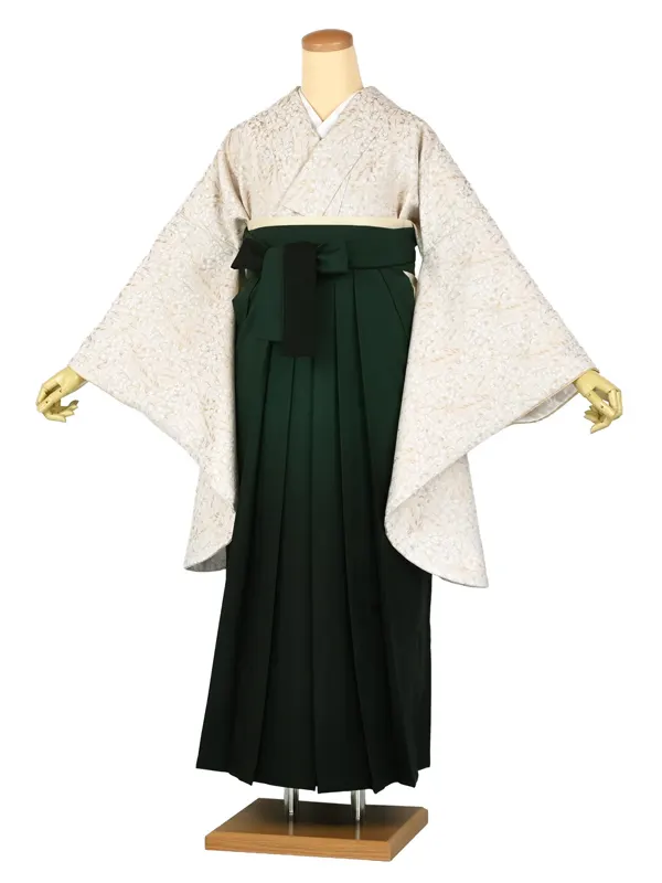 卒業袴レンタルn086 すずらん ﾚｰｽ調 緑ぼかし袴