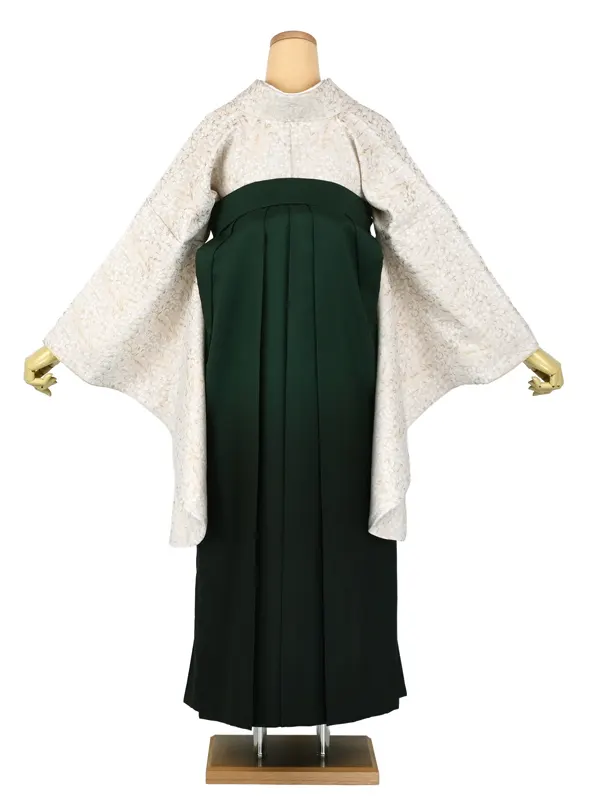 卒業袴レンタルn086 すずらん ﾚｰｽ調 緑ぼかし袴