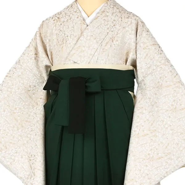 卒業袴レンタルn086 すずらん ﾚｰｽ調 緑ぼかし袴