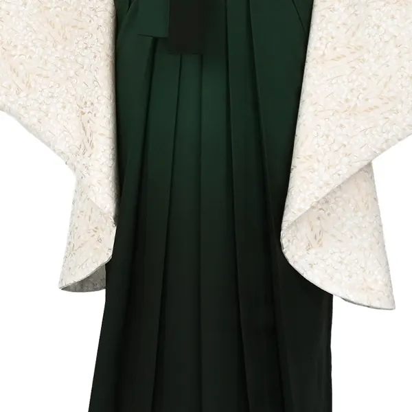 卒業袴レンタルn086 すずらん ﾚｰｽ調 緑ぼかし袴