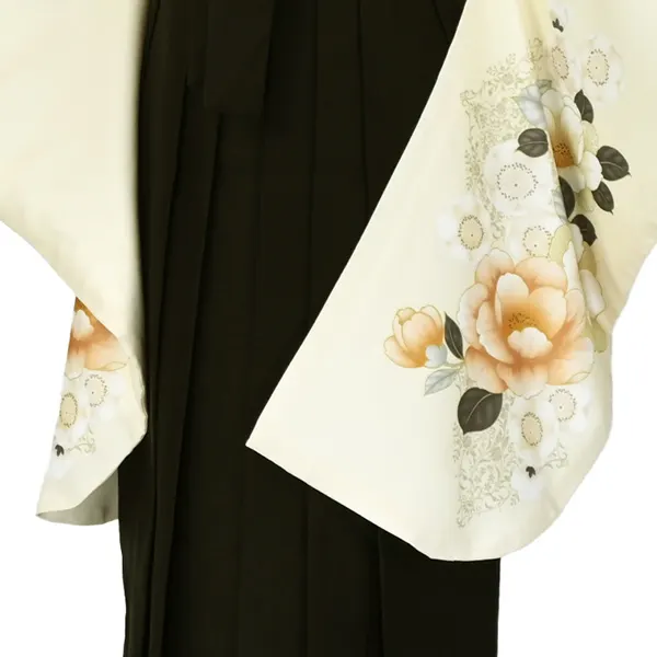 卒業袴レンタルn091 椿 ｱｲﾎﾞﾘｰ ﾁｬｺｰﾙｸﾞﾚｰ袴