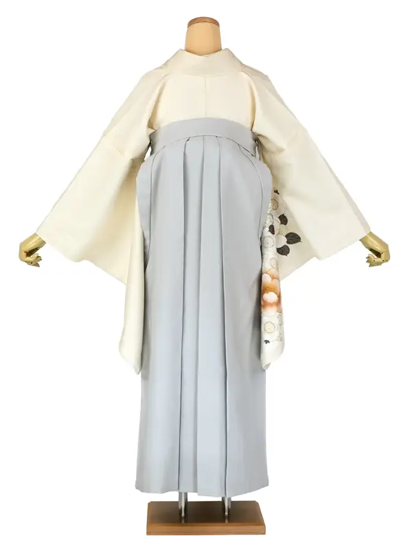 卒業袴レンタルn092 椿 ｱｲﾎﾞﾘｰ 薄ｸﾞﾚｰ袴