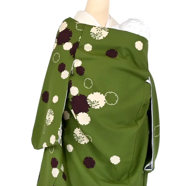 男の子産着 お宮参り レンタル 雪輪 抹茶色