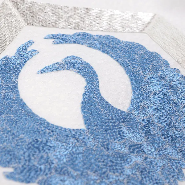 男の子 産着 レンタル お宮参り 白 鶴 かぶと 銀刺繍 水色