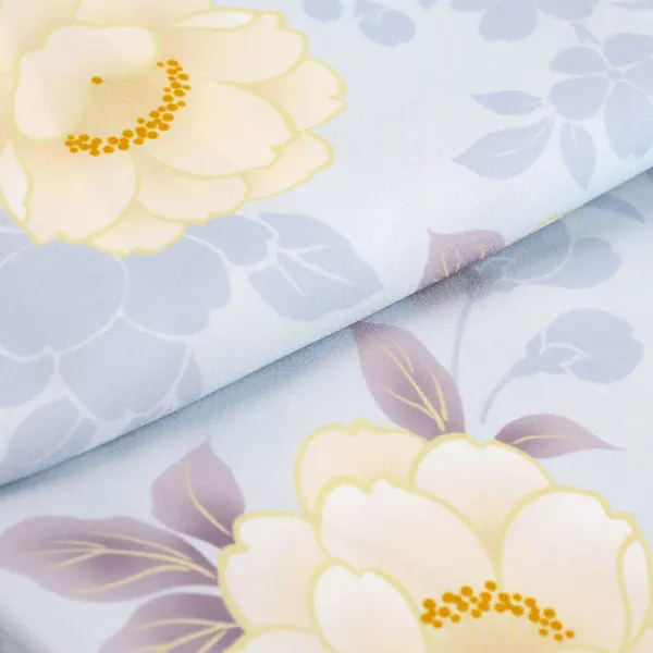 夏用 単衣 男の子産着レンタルお宮参り 小紋柄 水色 芍薬