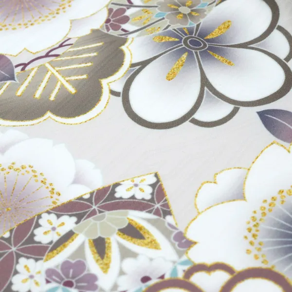 男の子産着レンタルお宮参り ﾍﾞｰｼﾞｭ 鞠 桜 菊 疋田 金刺繍