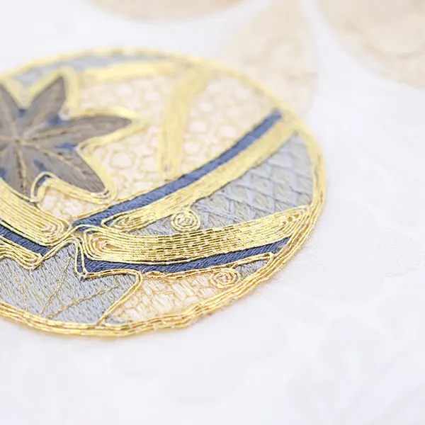 男の子産着 正絹 レンタルお宮参り白 毬 金刺繍 桜