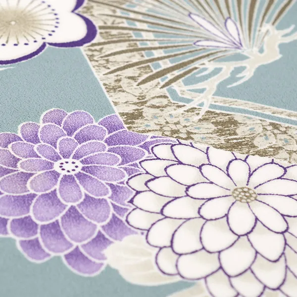 男の子産着レンタルお宮参り くすみ水色 菊 松 梅