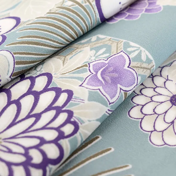 男の子産着レンタルお宮参り くすみ水色 菊 松 梅