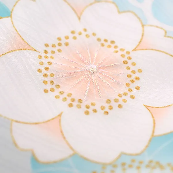 単衣 夏用 男の子産着レンタルお宮参り 水色 菊 桜 鞠 金刺繍