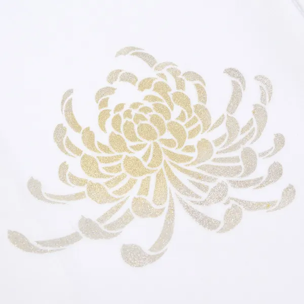 男の子 産着 お宮参り 白 金刺繍 金彩 菊