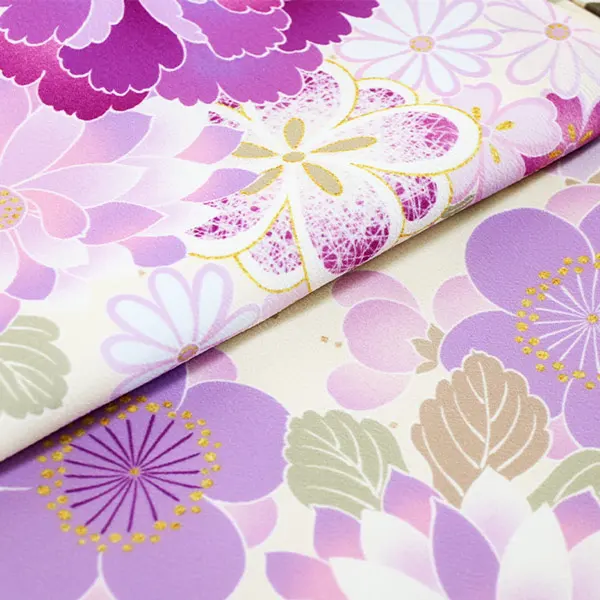 女の子産着 レンタル お宮参り 花尽くし ﾊﾟｰﾌﾟﾙ KAGURA