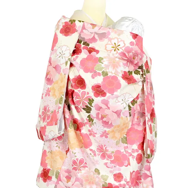 女の子産着 お宮参り 花尽くし ﾋﾟﾝｸ KAGURA
