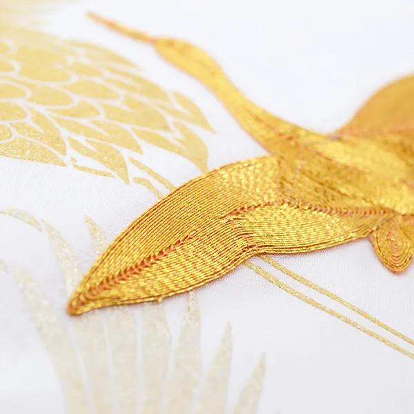女の子産着レンタルお宮参り 白 鶴 金刺繍 豪華絢爛