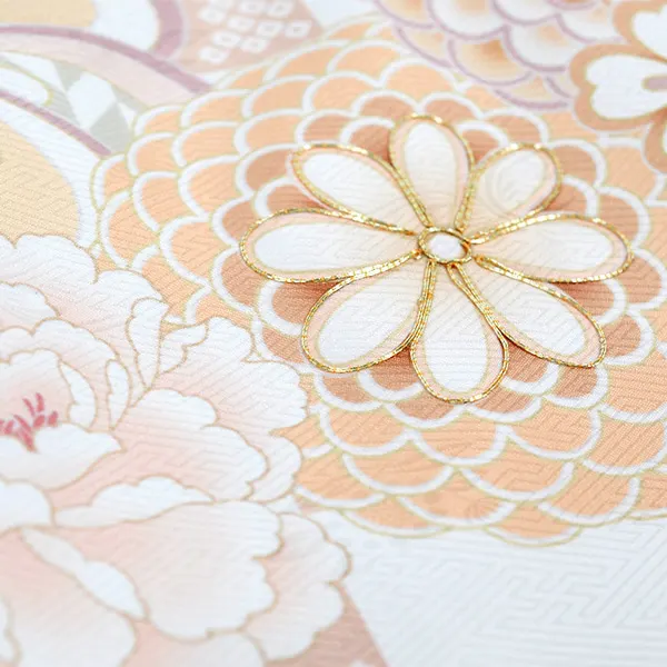 女の子 産着 お宮参り 白 ねじり梅 桜 菊 牡丹 金