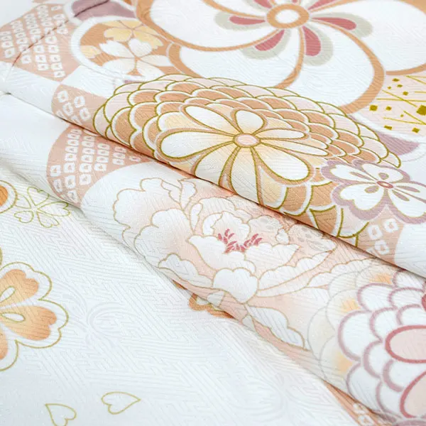 女の子 産着 お宮参り 白 ねじり梅 桜 菊 牡丹 金